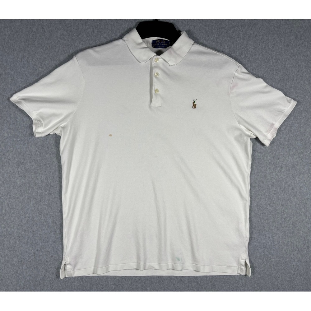 Polo Ralph Lauren Mens Classic Fit White Short Sleeve Polo Shirt